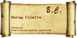 Boray Cicelle névjegykártya